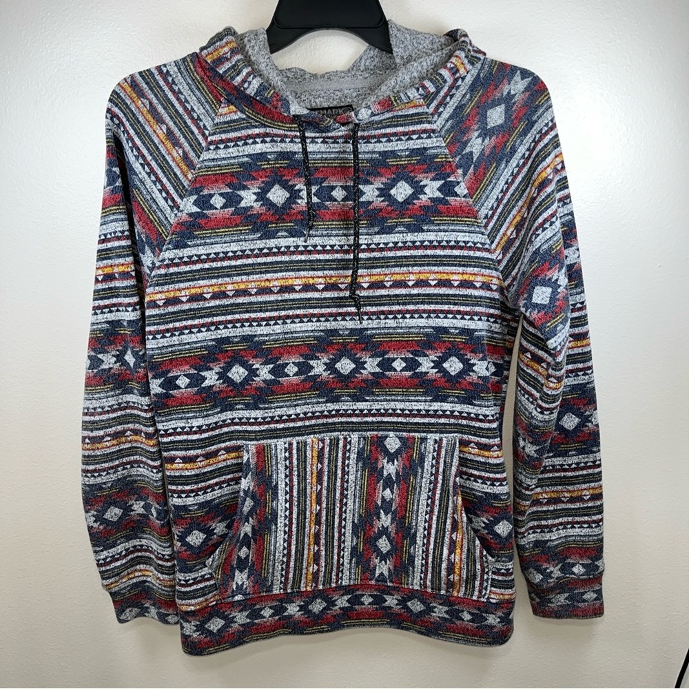 Brooklyn Cloth Mfg Co‎ Hoodie Mens Small Pullover Southwest Aztec Multi Color
